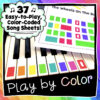 Play By Color Bundle, 37 Color-Coded Song Sheets - Printable Booklet for Piano And Boomwhackers
